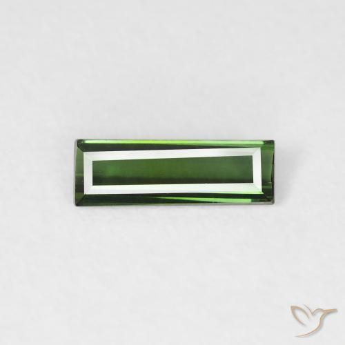 0.45ct طبيعي Medium Dark-Green تورمالين, باجيت, VVS-VS
