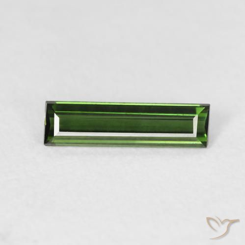 0.57ct طبيعي أخضر غامق تورمالين, باجيت, VVS-VS