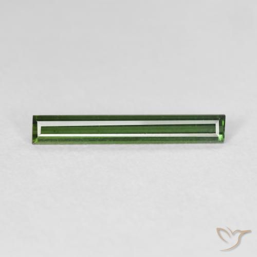 0.78ct طبيعي Medium Dark-Green تورمالين, باجيت, VVS-VS
