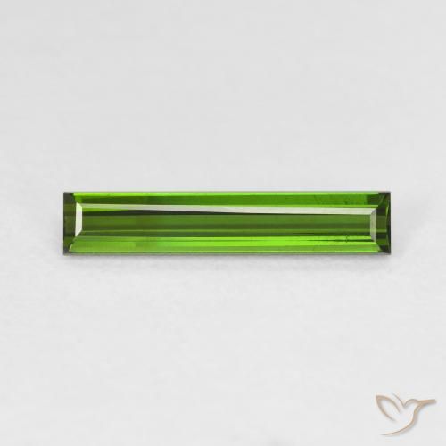 1.17ct طبيعي الأخضر الغامق تورمالين, باجيت, VVS-VS