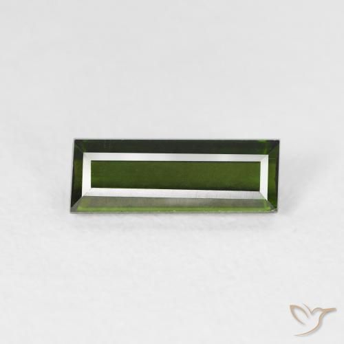 1.08ct طبيعي أخضر متوسط تورمالين, باجيت, VVS-VS