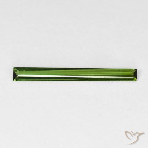 0.49ct طبيعي أخضر ترابى تورمالين, باجيت, VVS-VS