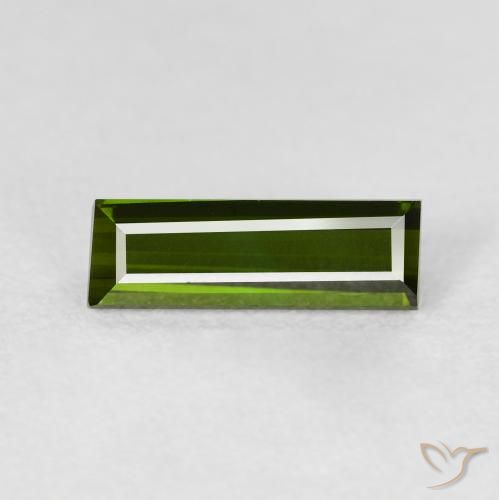 0.96ct طبيعي أخضر غامق تورمالين, باجيت, VVS-VS