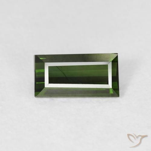 0.90ct طبيعي أخضر غامق تورمالين, باجيت, VVS-VS