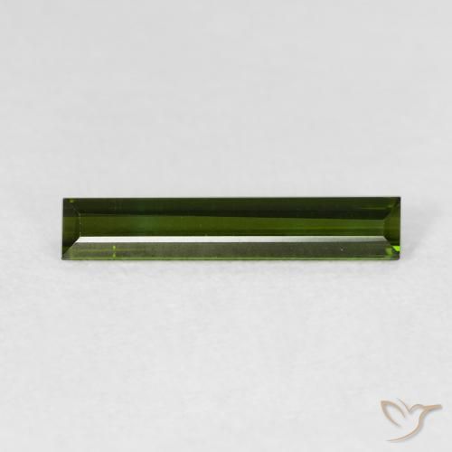 1.00ct طبيعي أخضر الغابات تورمالين, باجيت, VVS-VS