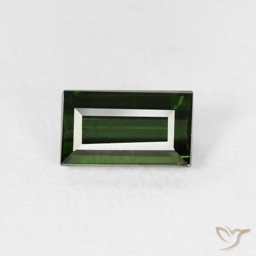 0.86ct طبيعي أخضر ترابى تورمالين, باجيت, VVS-VS