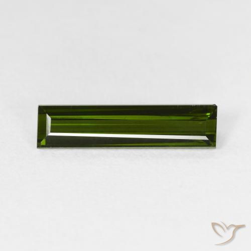 1.63ct طبيعي أخضر ترابى تورمالين, باجيت, قليلا جدا