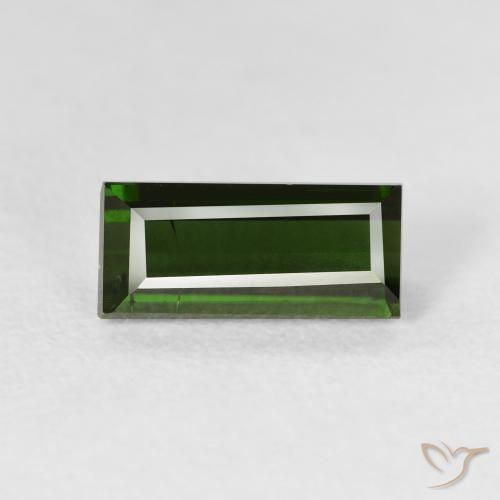 1.71ct طبيعي أخضر غامق تورمالين, باجيت, قليلا جدا