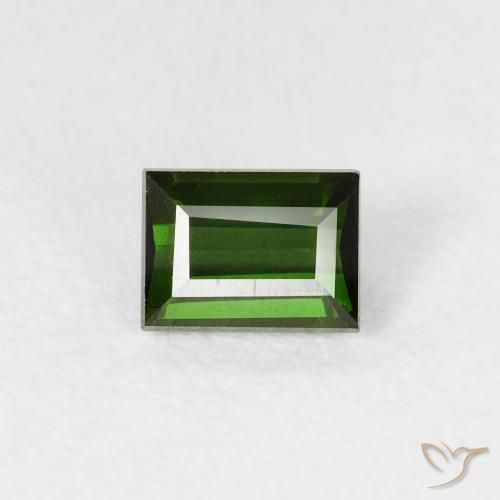 0.52ct طبيعي الأخضر الغامق تورمالين, باجيت, VVS-VS
