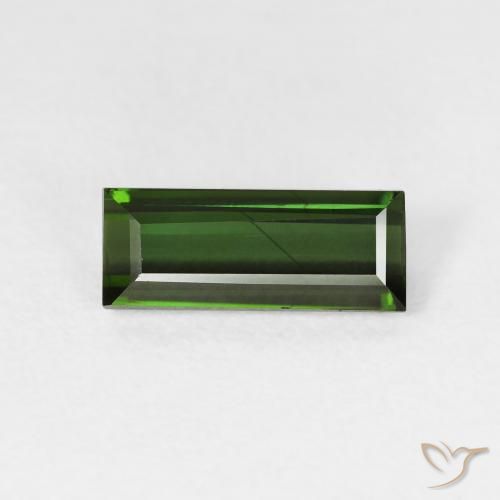 1.47ct طبيعي أخضر غامق تورمالين, باجيت, VVS-VS