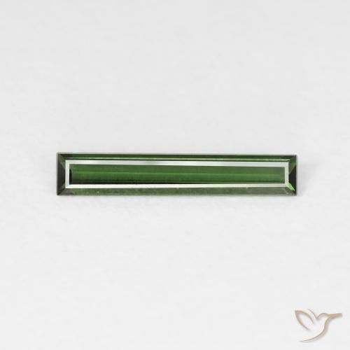 0.59ct طبيعي أخضر غامق تورمالين, باجيت, قليلا جدا