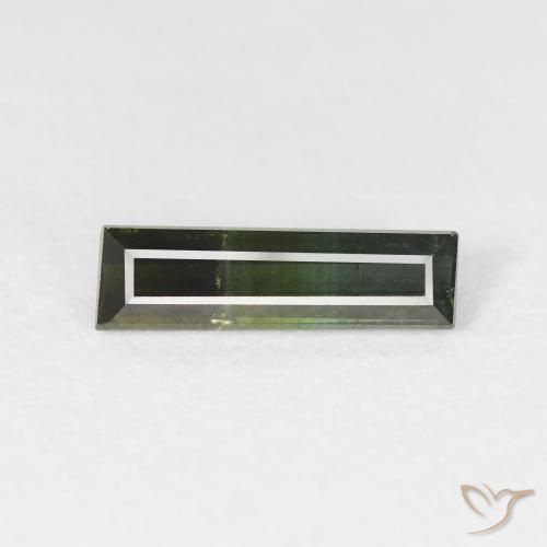 0.88ct طبيعي الأخضر الغامق تورمالين, باجيت, قليلا جدا