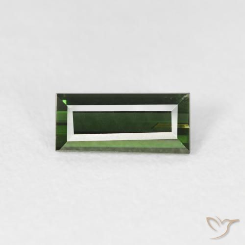 0.79ct طبيعي أخضر ترابى تورمالين, باجيت, قليلا جدا, Photo A