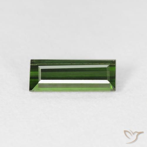 0.86ct طبيعي أخضر ترابى تورمالين, باجيت, قليلا جدا