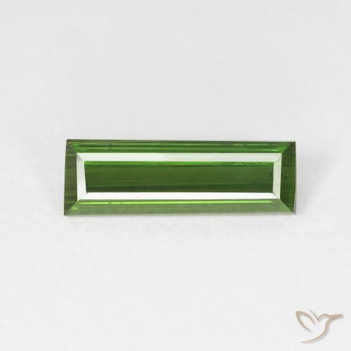 1.27ct طبيعي أخضر الغابات تورمالين, باجيت, قليلا جدا