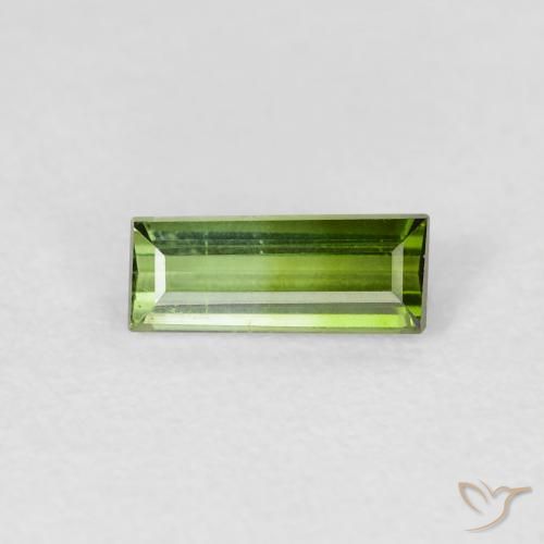 0.65ct طبيعي أخضر دافئ تورمالين, باجيت, VVS-VS