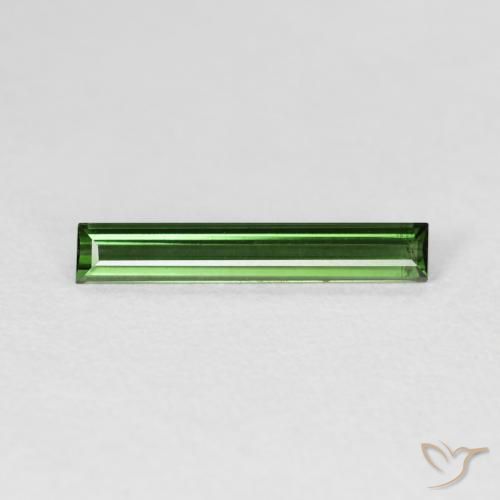 0.83ct طبيعي أخضر ترابى تورمالين, باجيت, VVS-VS