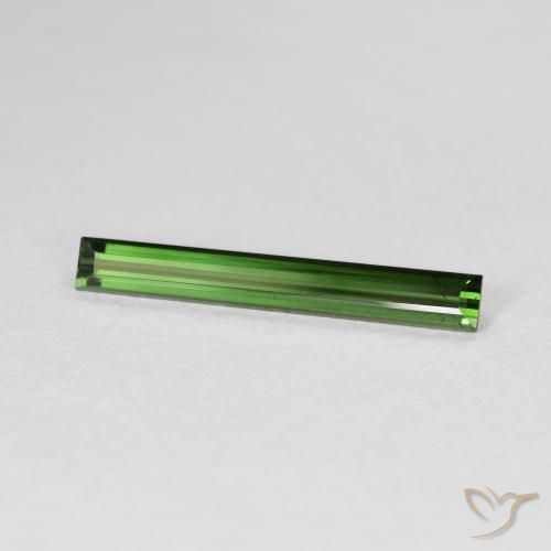 1.14ct طبيعي أخضر ترابى تورمالين, باجيت, VVS-VS