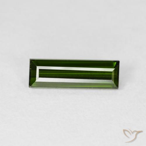 1.28ct طبيعي أخضر الغابات تورمالين, باجيت, VVS-VS