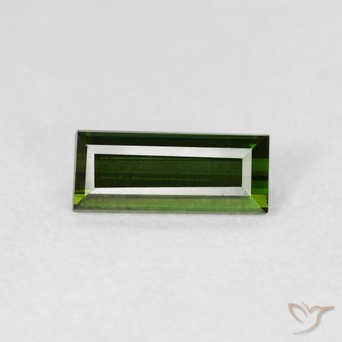 1.21ct طبيعي أخضر الغابات تورمالين, باجيت, قليلا جدا