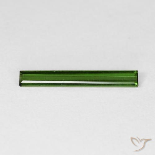 0.81ct طبيعي أخضر غامق تورمالين, باجيت, VVS-VS