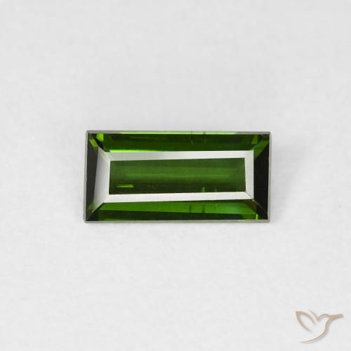 0.58ct طبيعي أخضر الغابات تورمالين, باجيت, VVS-VS