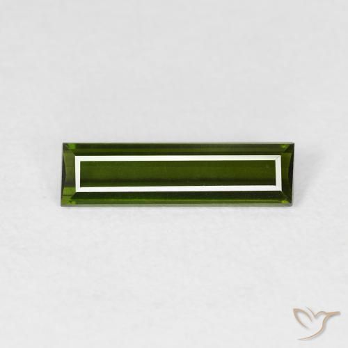 0.83ct طبيعي أخضر ترابى تورمالين, باجيت, VVS