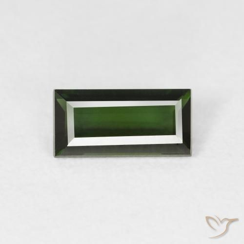 1.06ct طبيعي أخضر غامق تورمالين, باجيت, VVS