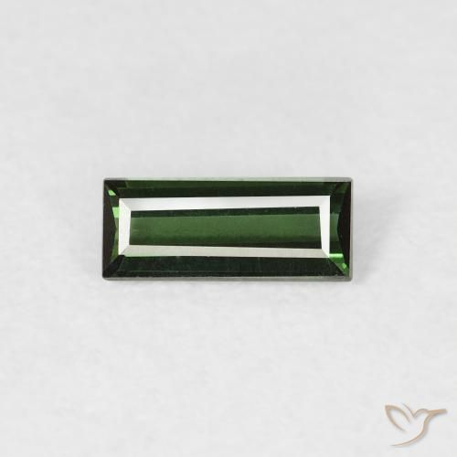 0.35ct طبيعي أخضر غامق تورمالين, باجيت, VVS