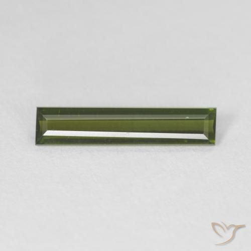0.95ct طبيعي أخضر ترابى تورمالين, باجيت, VVS