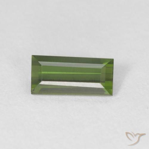 0.52ct طبيعي الأخضر الغامق تورمالين, باجيت, VVS