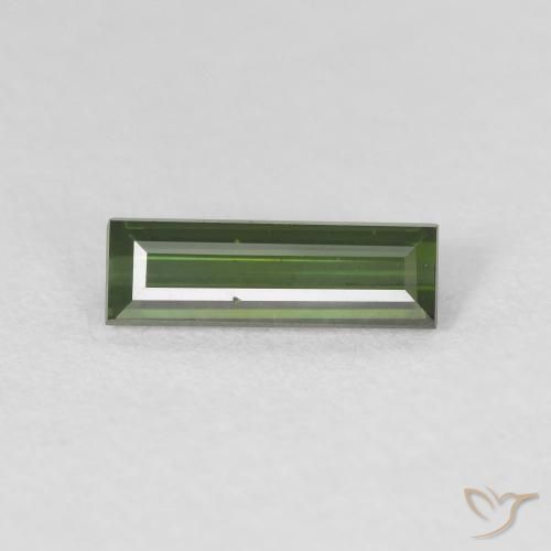 0.72ct طبيعي أخضر غامق تورمالين, باجيت, VVS