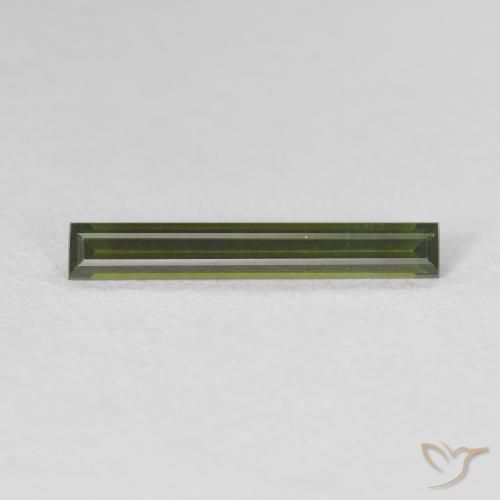 0.62ct طبيعي أخضر ترابى تورمالين, باجيت, VVS