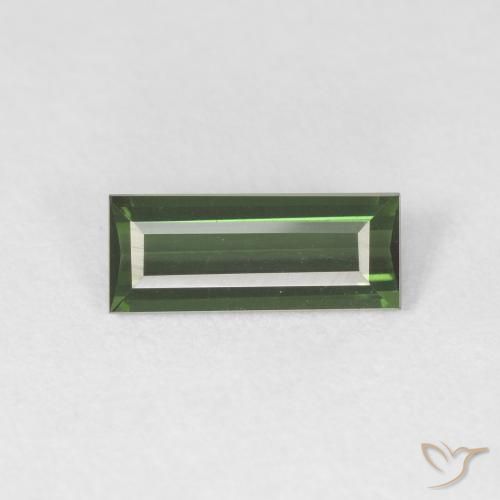 0.76ct طبيعي أخضر متوسط تورمالين, باجيت, VVS, Photo A