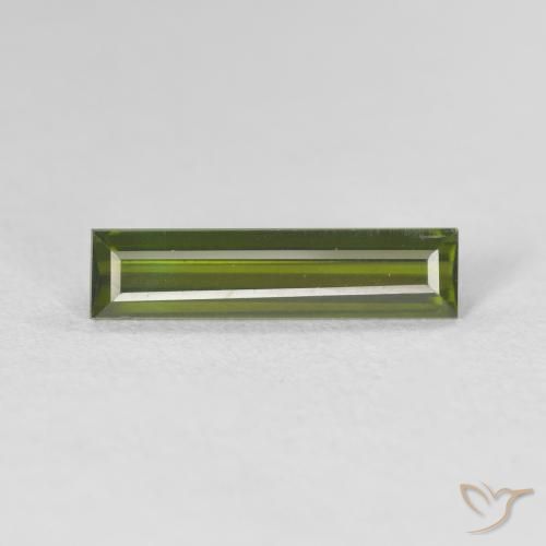 1.00ct طبيعي أخضر ترابى تورمالين, باجيت, VVS
