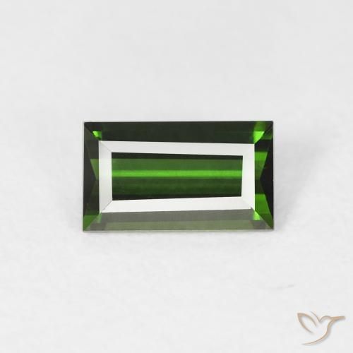 0.82ct طبيعي أخضر ترابى تورمالين, باجيت, VVS