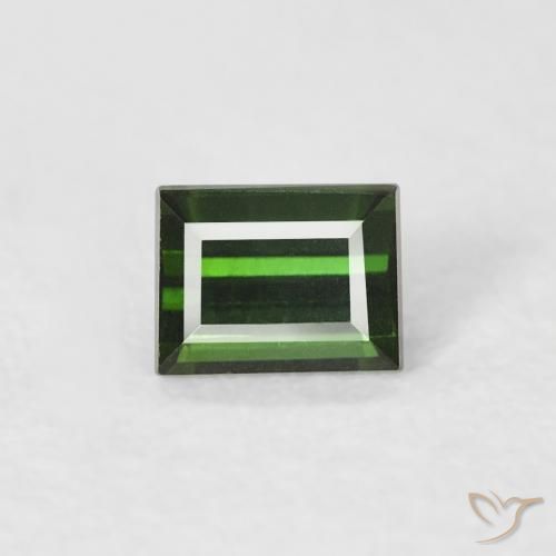 0.35ct طبيعي أخضر غامق تورمالين, باجيت, VVS