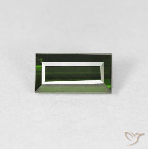 1.07ct طبيعي أخضر ترابى داكن تورمالين, باجيت, قليلا جدا