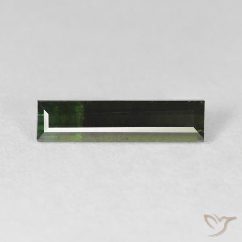 1.61ct طبيعي أخضر داكن جدا تورمالين, باجيت, قليلا جدا