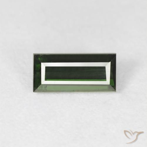 1.01ct طبيعي أخضر الغابات تورمالين, باجيت, قليلا جدا