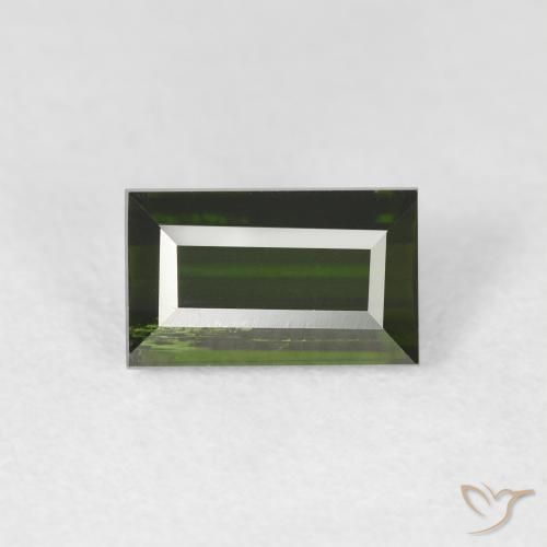 1.71ct طبيعي أخضر الغابات تورمالين, باجيت, قليلا جدا