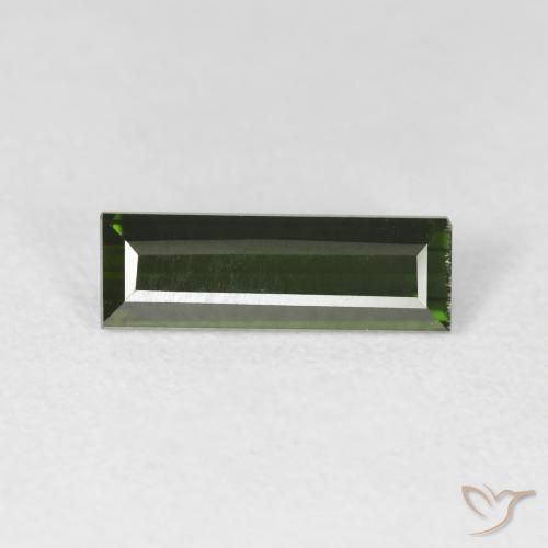 1.70ct طبيعي الأخضر الغامق تورمالين, باجيت, قليلا جدا
