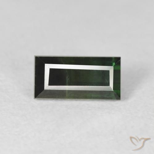 1.14ct طبيعي أخضر داكن جدا تورمالين, باجيت, قليلا جدا