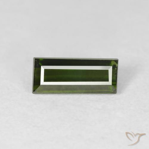 1.01ct طبيعي أخضر غامق تورمالين, باجيت, قليلا جدا