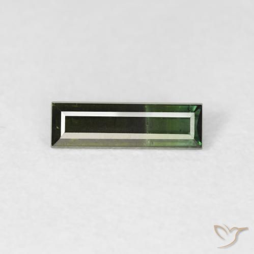 0.54ct طبيعي أخضر داكن جدا تورمالين, باجيت, قليلا جدا