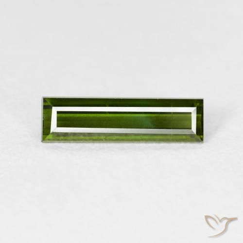 0.83ct طبيعي أخضر ترابى تورمالين, باجيت, VVS-VS