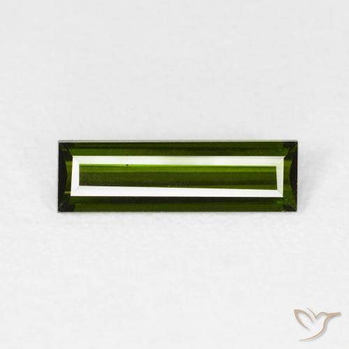 0.87ct طبيعي أخضر غامق تورمالين, باجيت, VVS-VS