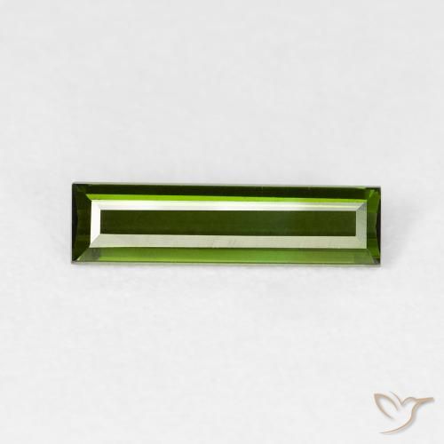 0.76ct طبيعي أخضر غامق تورمالين, باجيت, VVS-VS