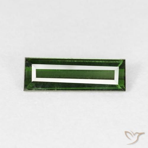 0.77ct طبيعي أخضر غامق تورمالين, باجيت, VVS-VS