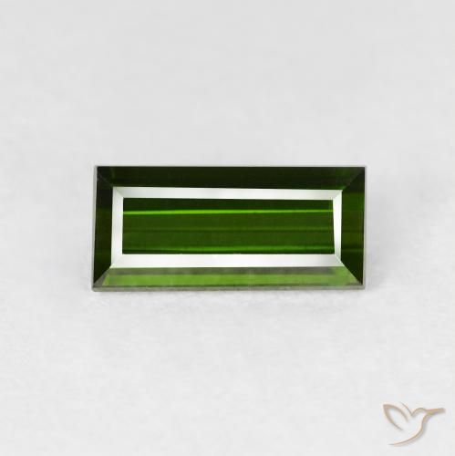 1.10ct طبيعي أخضر غامق تورمالين, باجيت, VVS